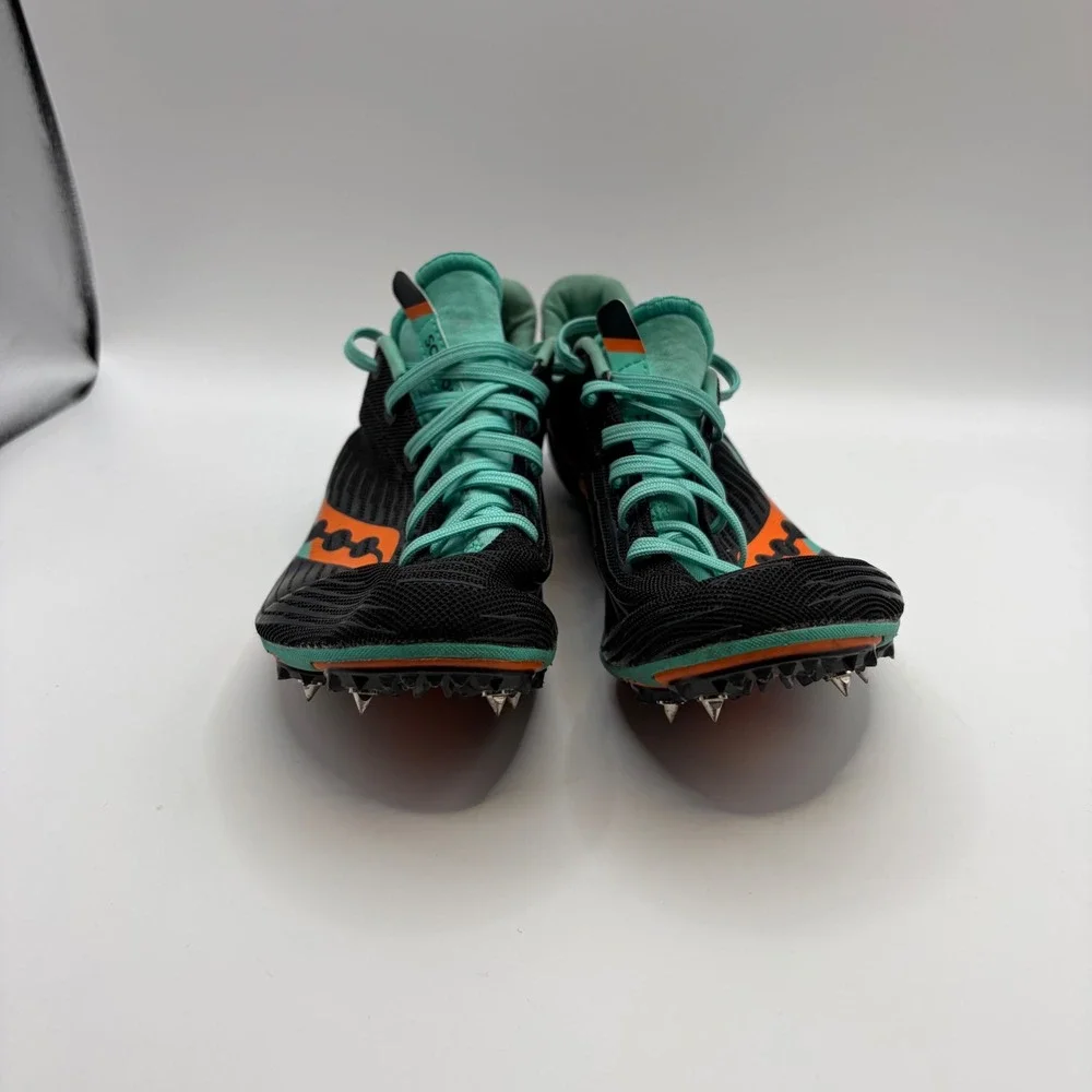 Saucony Ballista MD Womens Track Field Spikes Black Teal Orange S19071-26 Sz 6.5